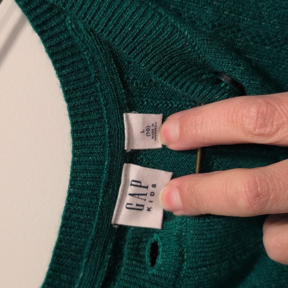 GAP Kids Girls Green Cardigan in Size 10 - Picture 3 of 5